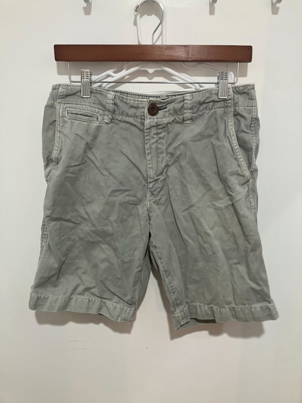 American Eagle Outfitters Men’s Classic Flat Front Chino Shorts Gray Size 28